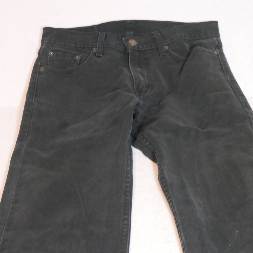 Levis Womens 513 Jeans 29x32 Black Slim Straight Grunge Distressed Goth Moody